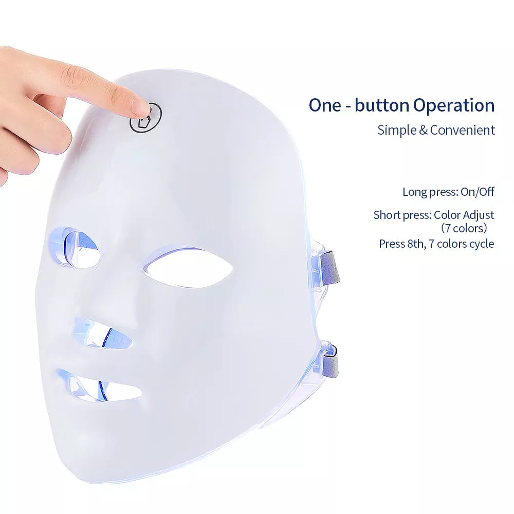 7-Color LED Photon Therapy Rechargeable Facial Mask - Skin Rejuvenation & Beauty Device-2